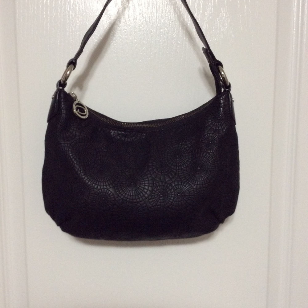 Vintage Oscar de La Renta Black Leather Handbag